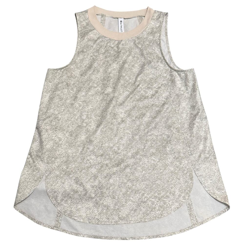 Athleta Zephyr Print Tank Top Sleeveless Gym Viper Grey Reptile Print Size Small